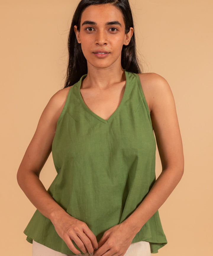 Moss green cotton handwoven top