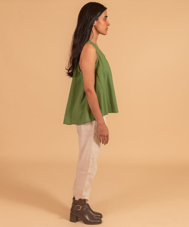 Moss green cotton handwoven top