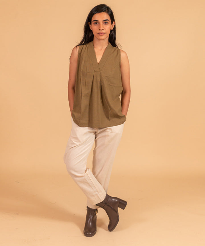 Khakhi handwoven cotton top