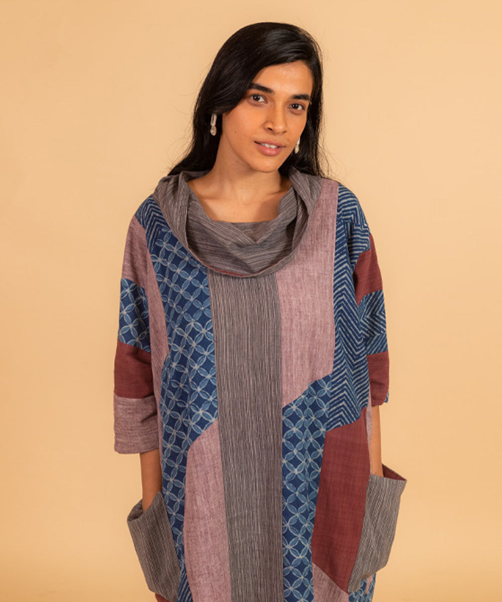 Multicolor handwoven cotton tunic