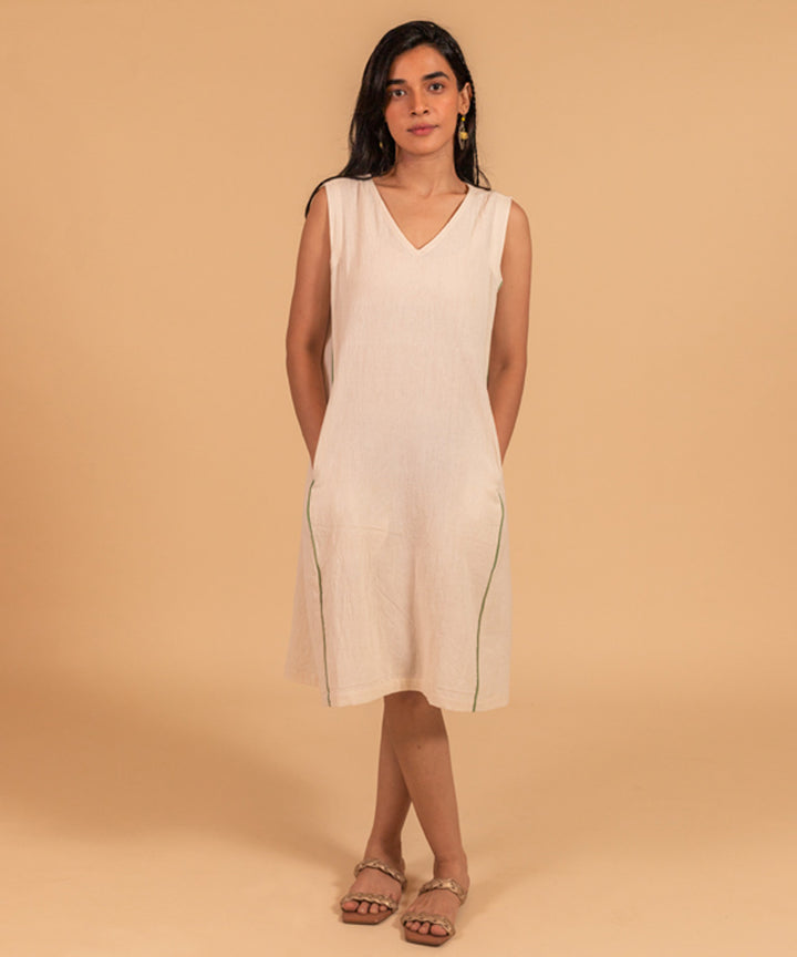 Offwhite handwoven cotton dress