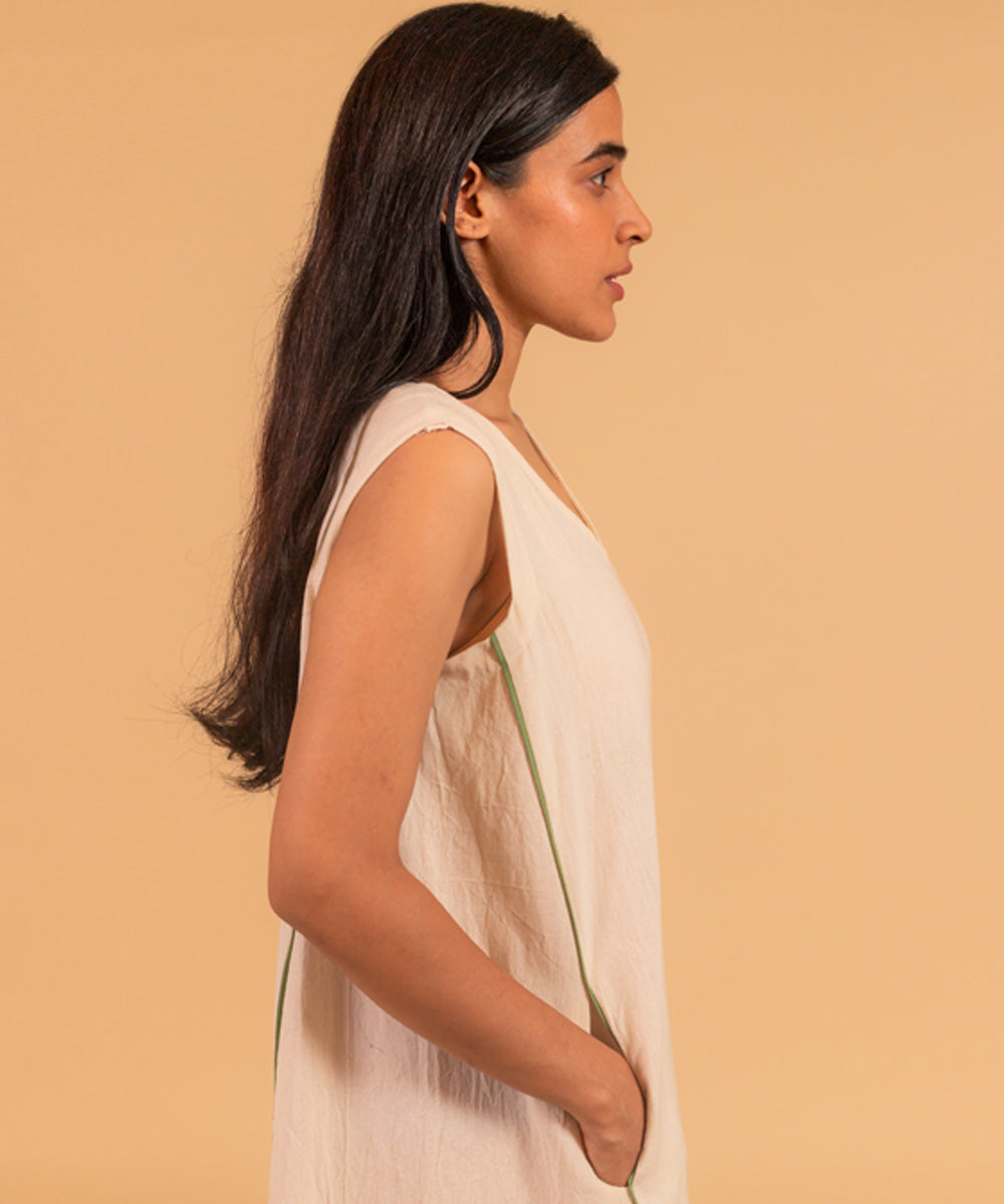 Offwhite handwoven cotton dress
