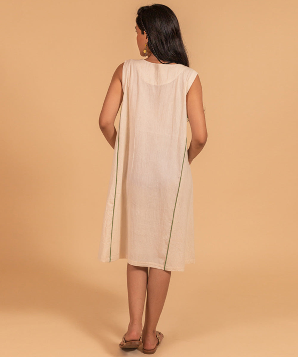 Offwhite handwoven cotton dress
