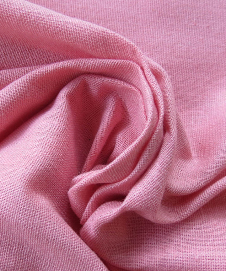 Light pink handspun handwoven cotton fabric