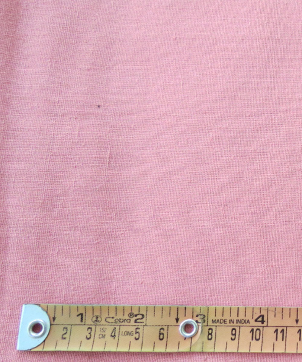 Light pink handspun handwoven cotton fabric