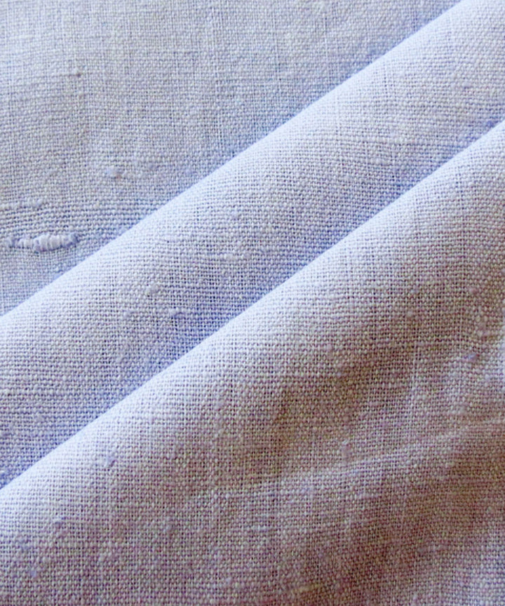 Light grey handspun handwoven cotton fabric