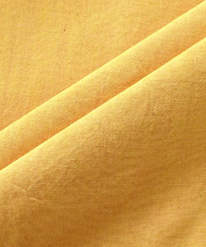 Yellow handspun handwoven cotton fabric