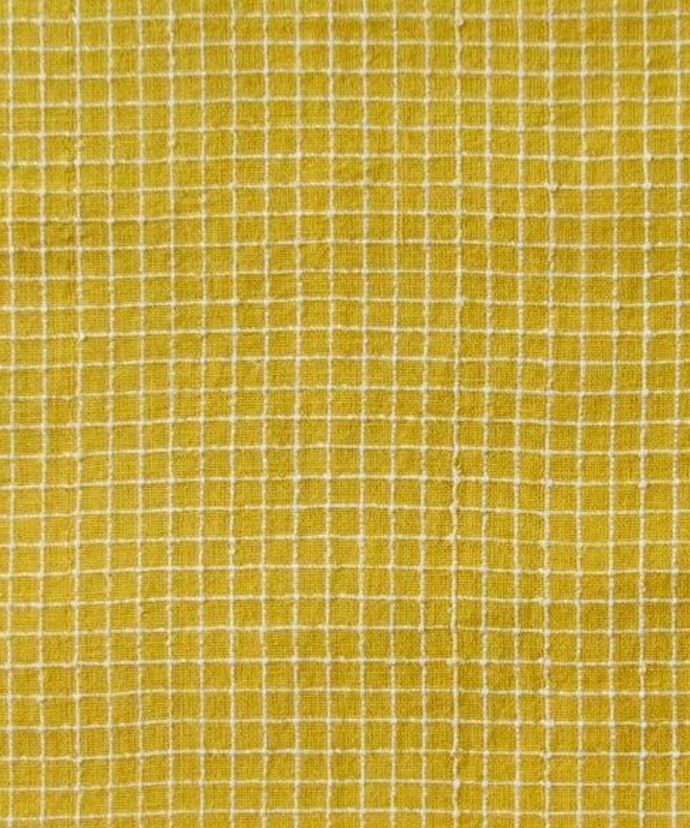 Yellow handwoven cotton khadi fabric