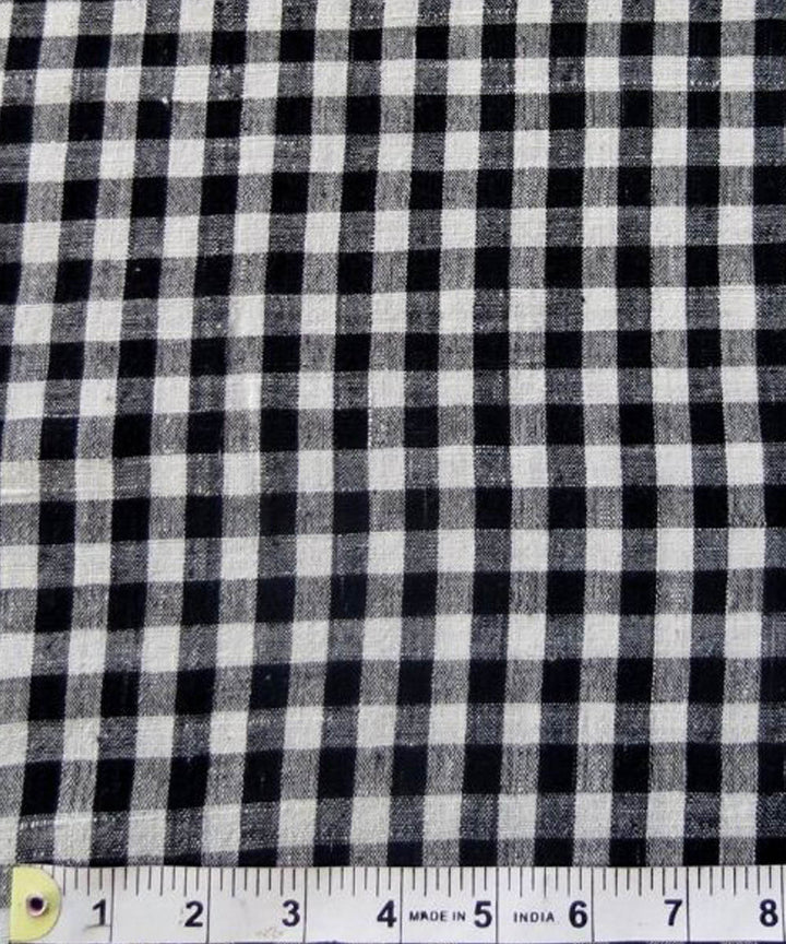 Black white cotton handwoven khadi fabric