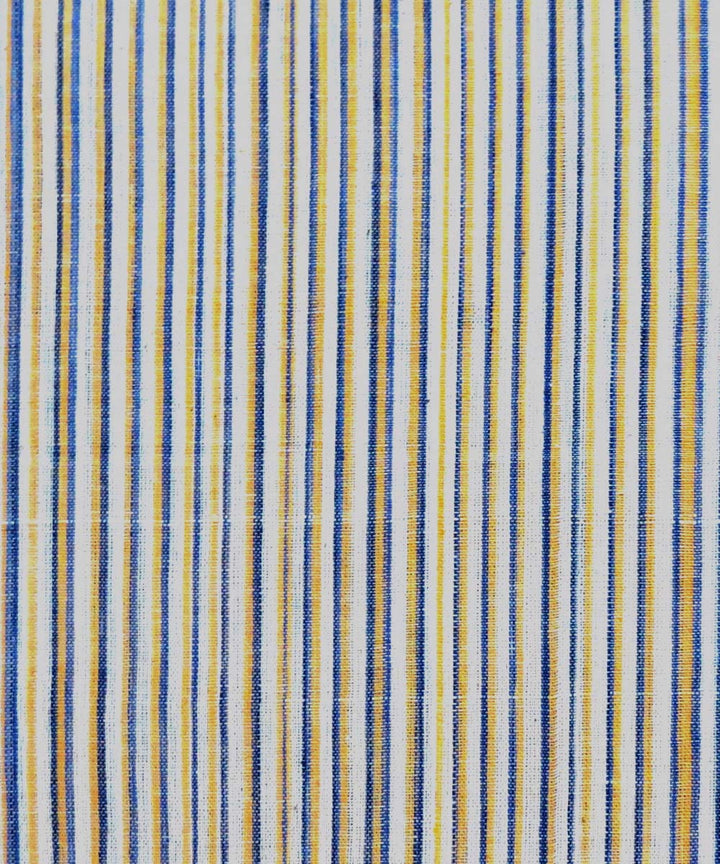 Multicolor striped handwoven cotton khadi fabric