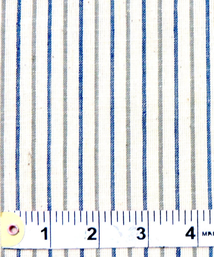 Cyan blue grey handwoven cotton khadi fabric