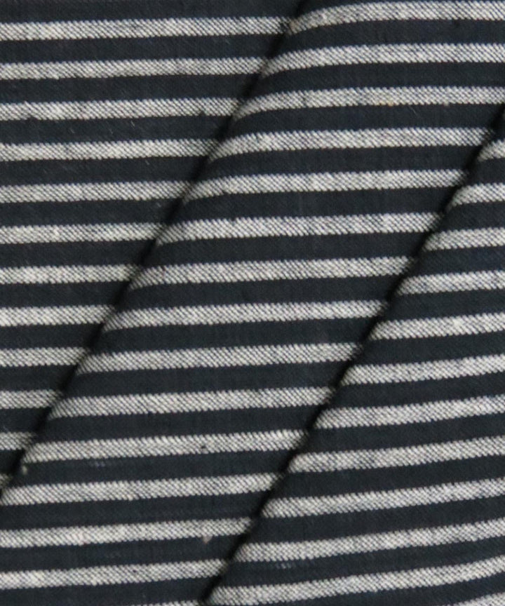 Black white handwoven cotton khadi fabric