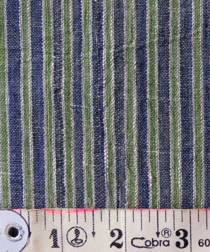 Cyan blue green handwoven cotton khadi fabric