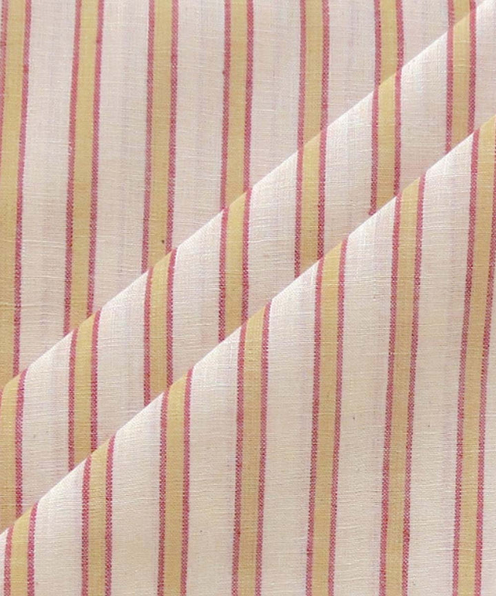 Red mustard natural dyed handwoven cotton khadi fabric