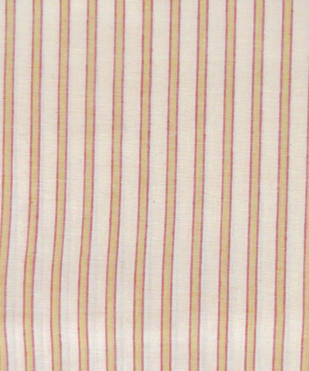 Red mustard natural dyed handwoven cotton khadi fabric