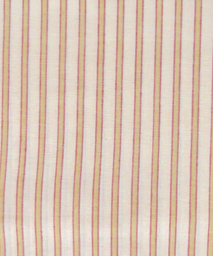 Red mustard natural dyed handwoven cotton khadi fabric