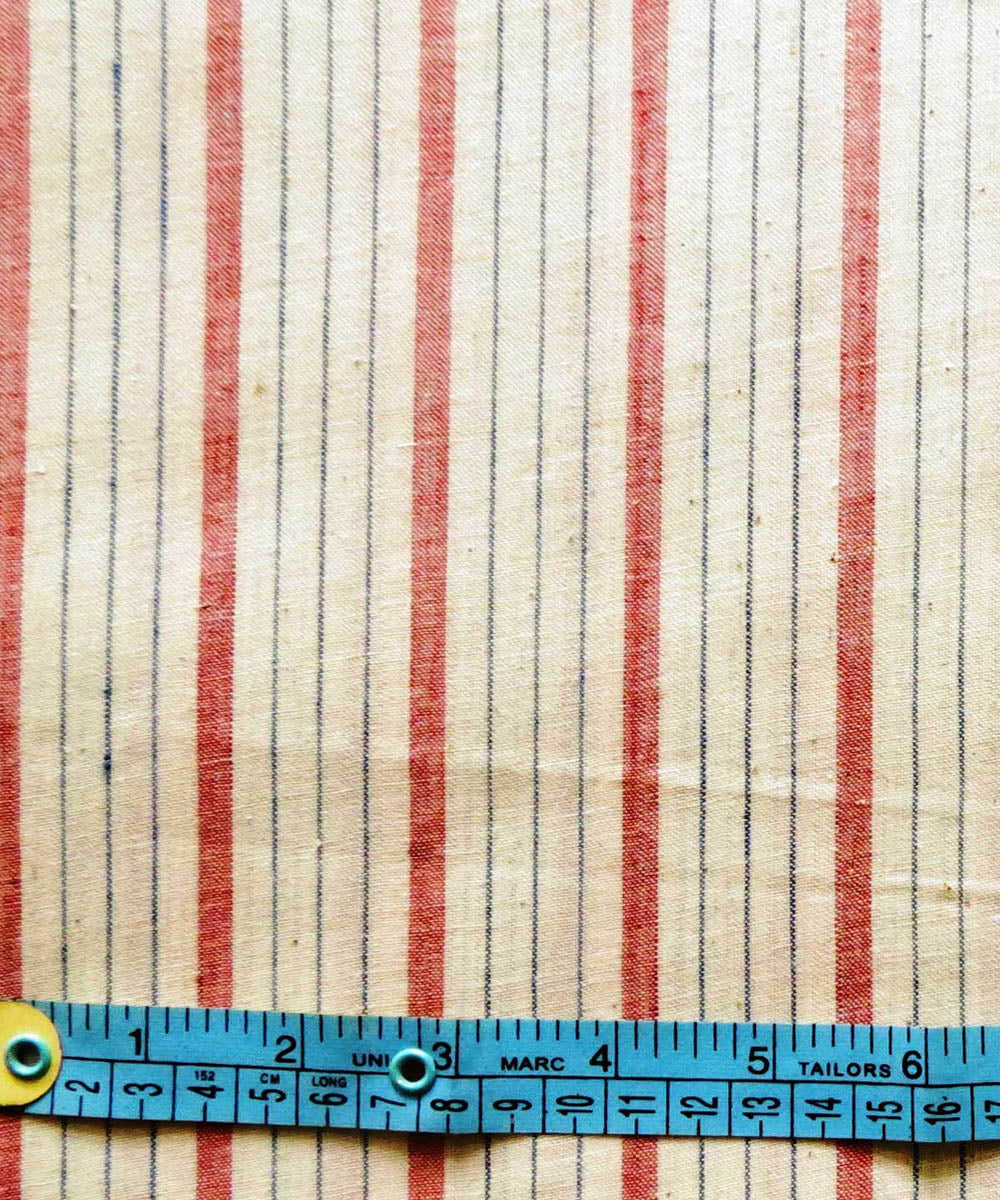 Red indigo natural dyed handwoven cotton khadi fabric