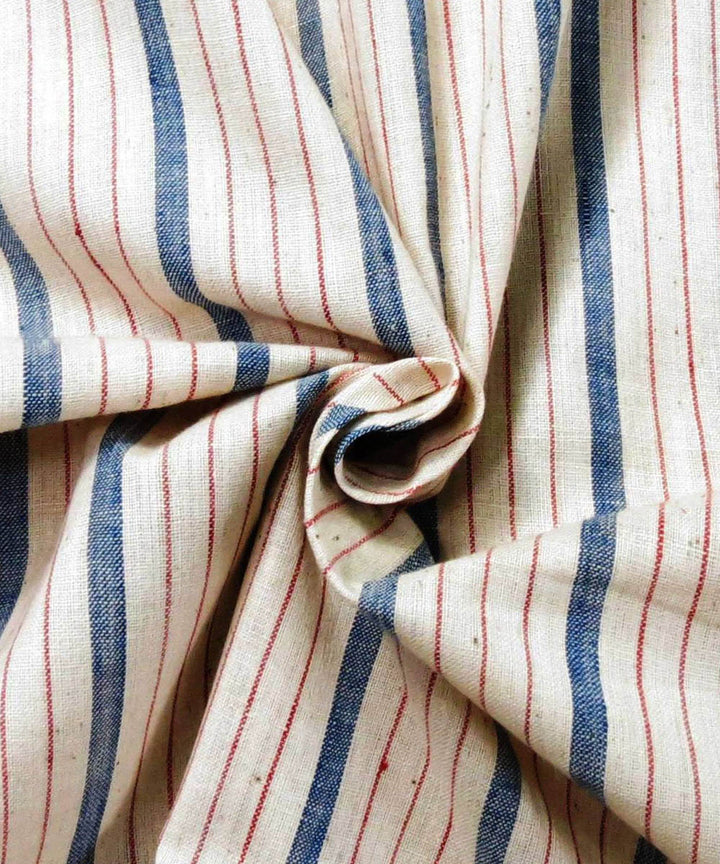 Indigo red natural dyed handwoven cotton khadi fabric