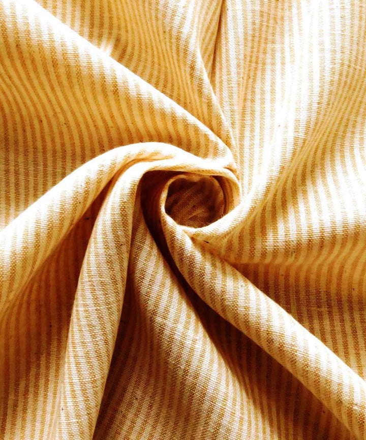 Mustard cream natural dyed handwoven cotton khadi fabric