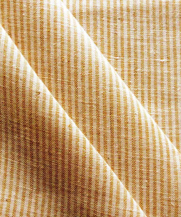 Mustard cream natural dyed handwoven cotton khadi fabric