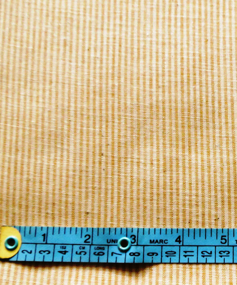 Mustard cream natural dyed handwoven cotton khadi fabric