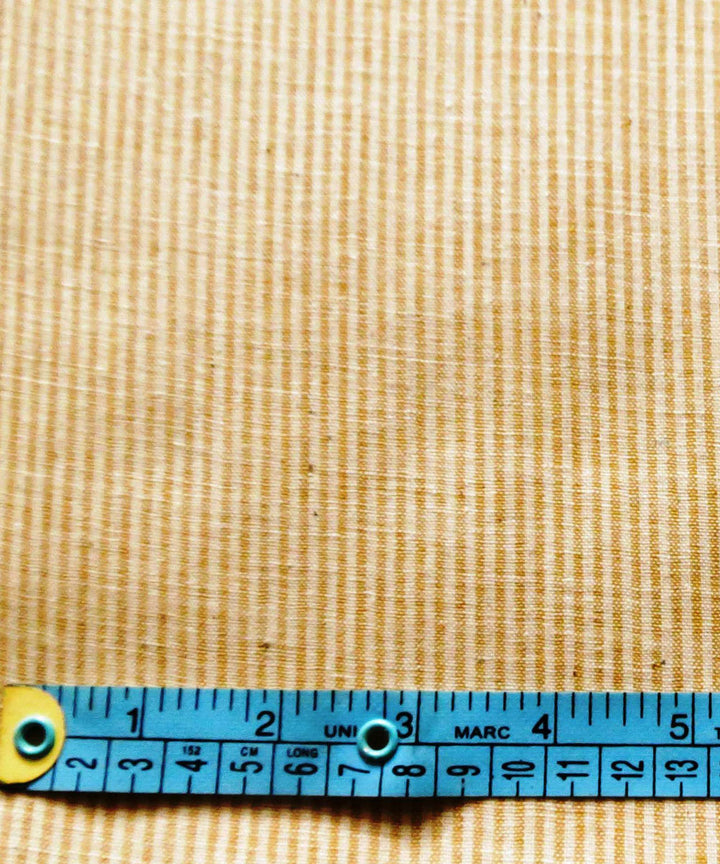 Mustard cream natural dyed handwoven cotton khadi fabric