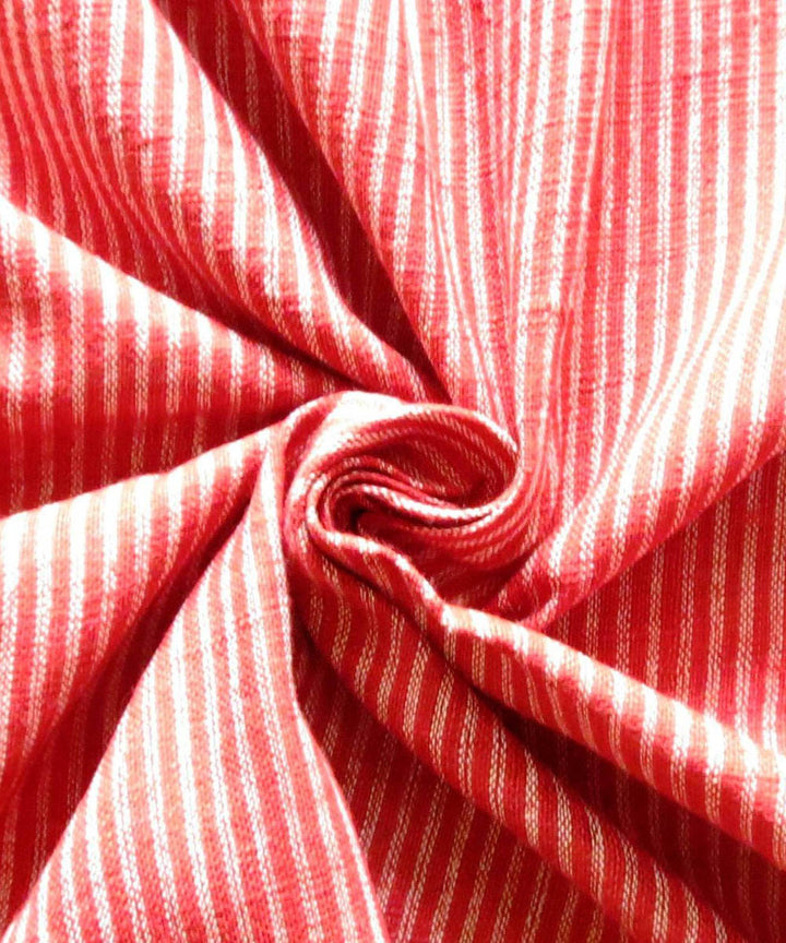 Red light cream natural dyed handwoven cotton khadi fabric