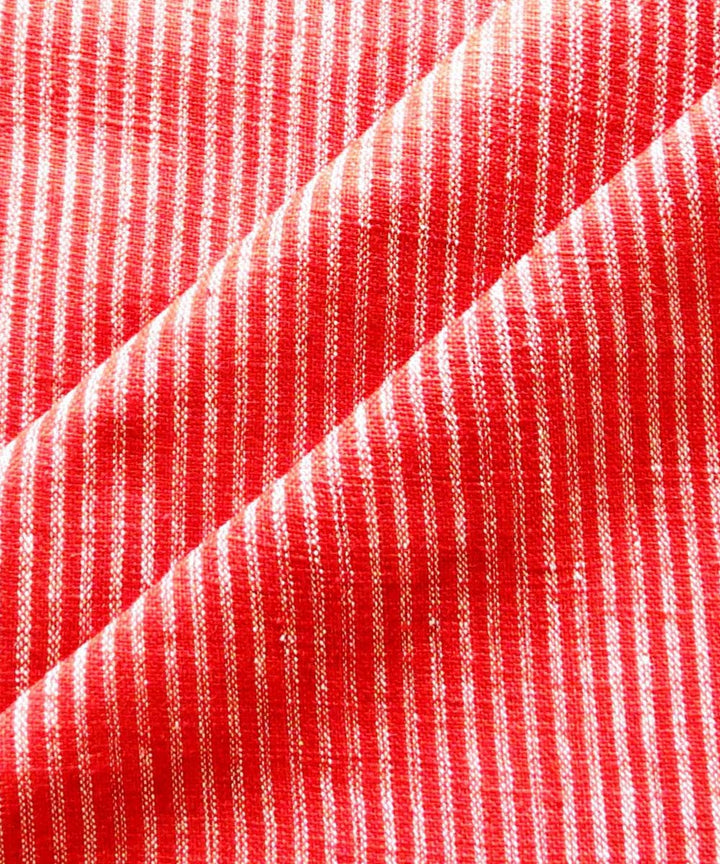 Red light cream natural dyed handwoven cotton khadi fabric