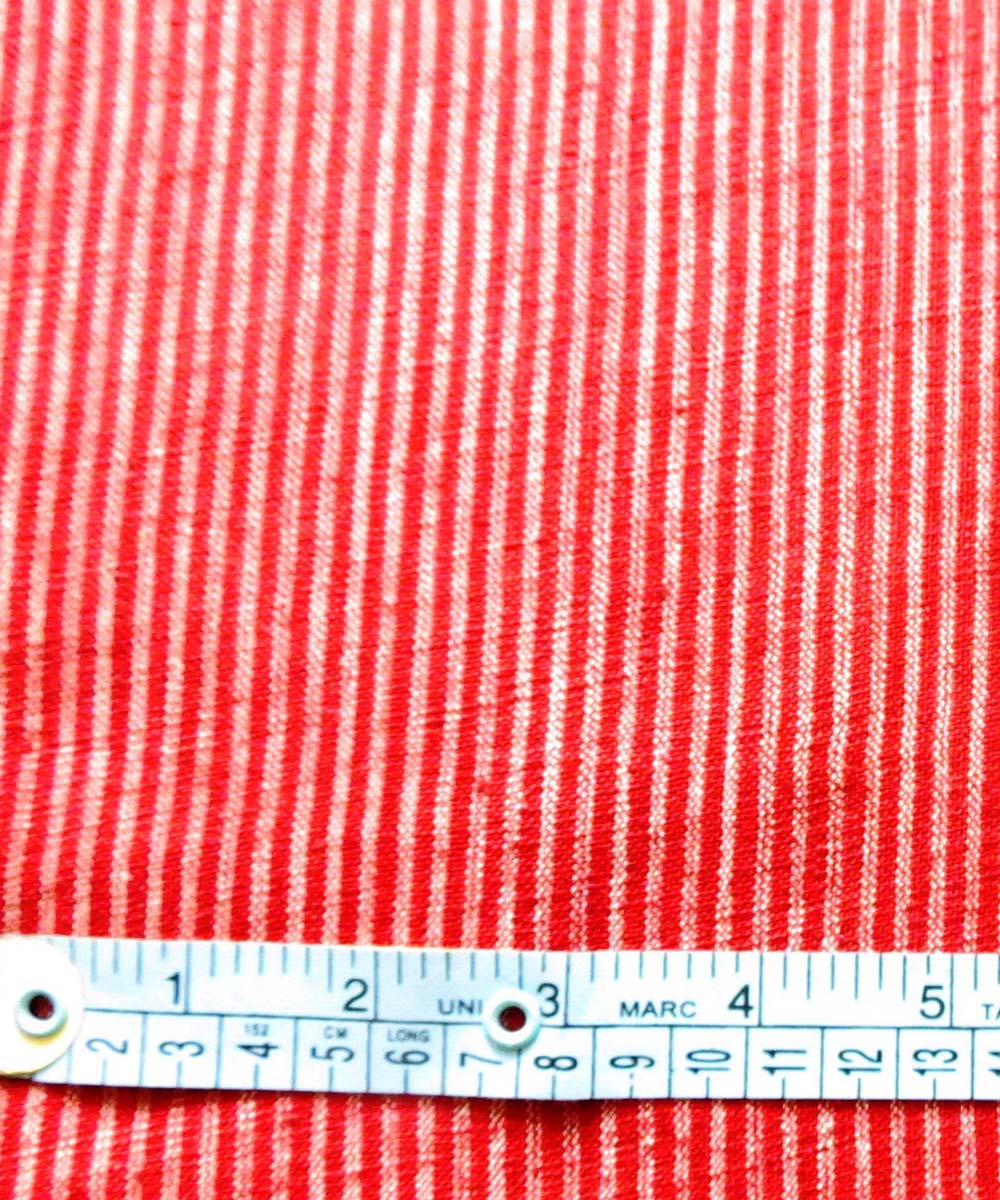 Red light cream natural dyed handwoven cotton khadi fabric