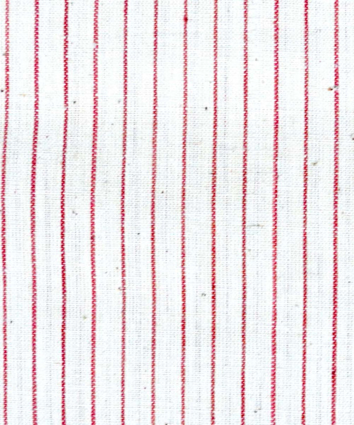 Cream red natural dyed handwoven cotton khadi fabric