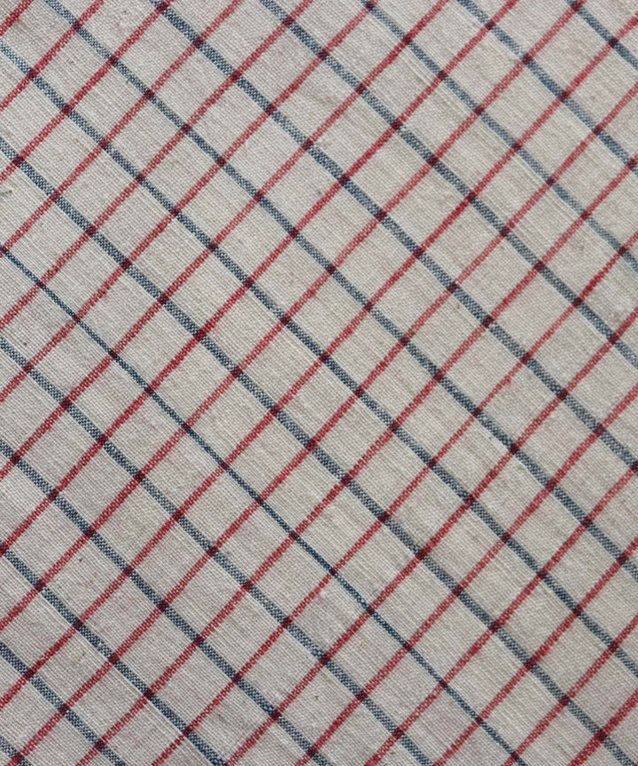 Red indigo natural dyed handwoven cotton khadi fabric