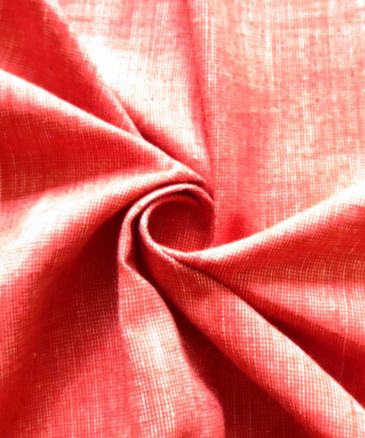 Red light cream natural dyed handwoven cotton khadi fabric