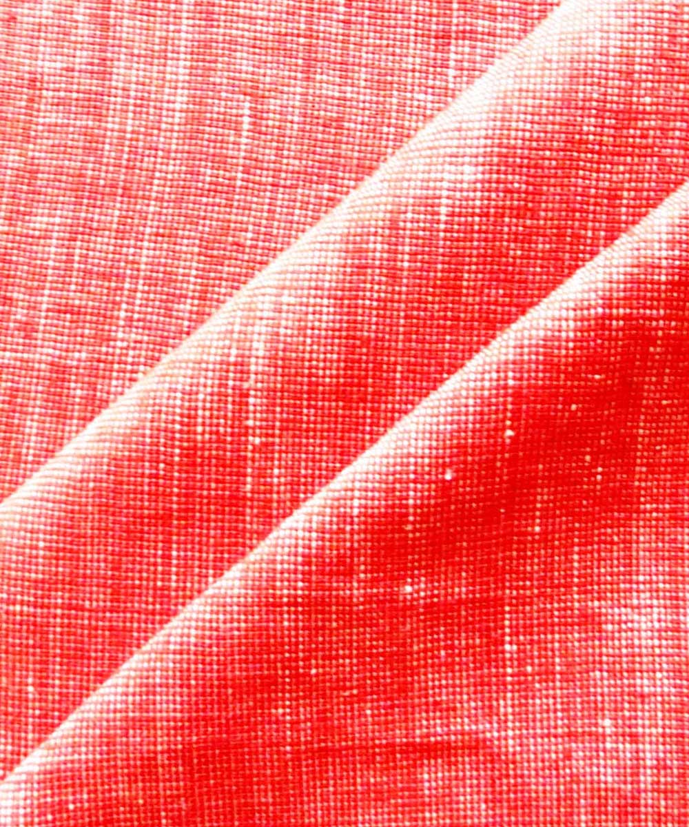 Red light cream natural dyed handwoven cotton khadi fabric