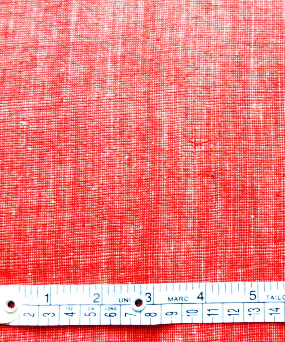 Red light cream natural dyed handwoven cotton khadi fabric