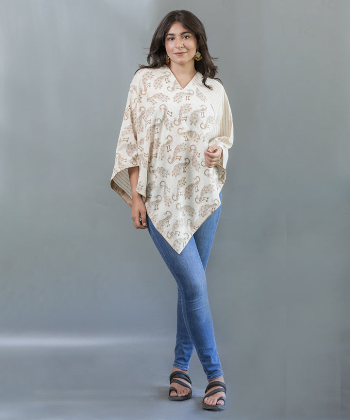 White handcrafted cotton poncho