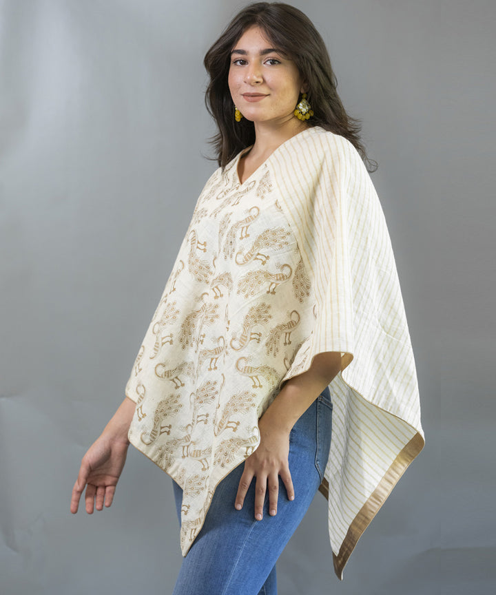 White handcrafted cotton poncho