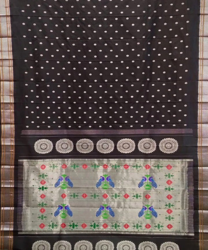 Black maharani silk handloom paithani saree