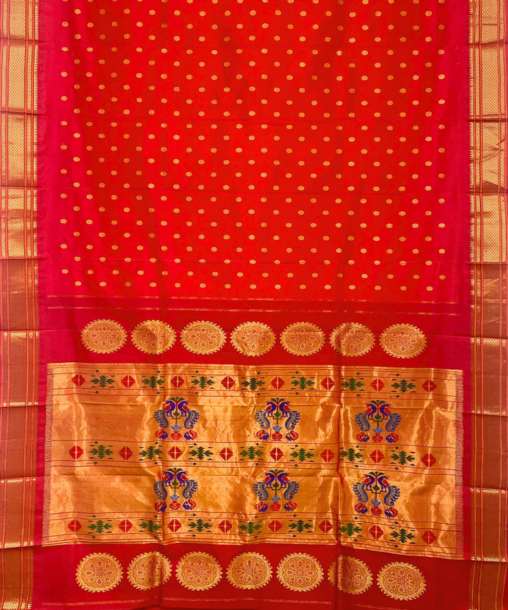Red maharani silk handloom paithani saree