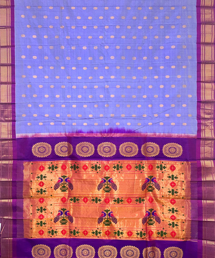 Lavender maharani silk handloom paithani saree