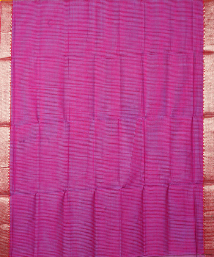 Purple handwoven mangalagiri cotton saree
