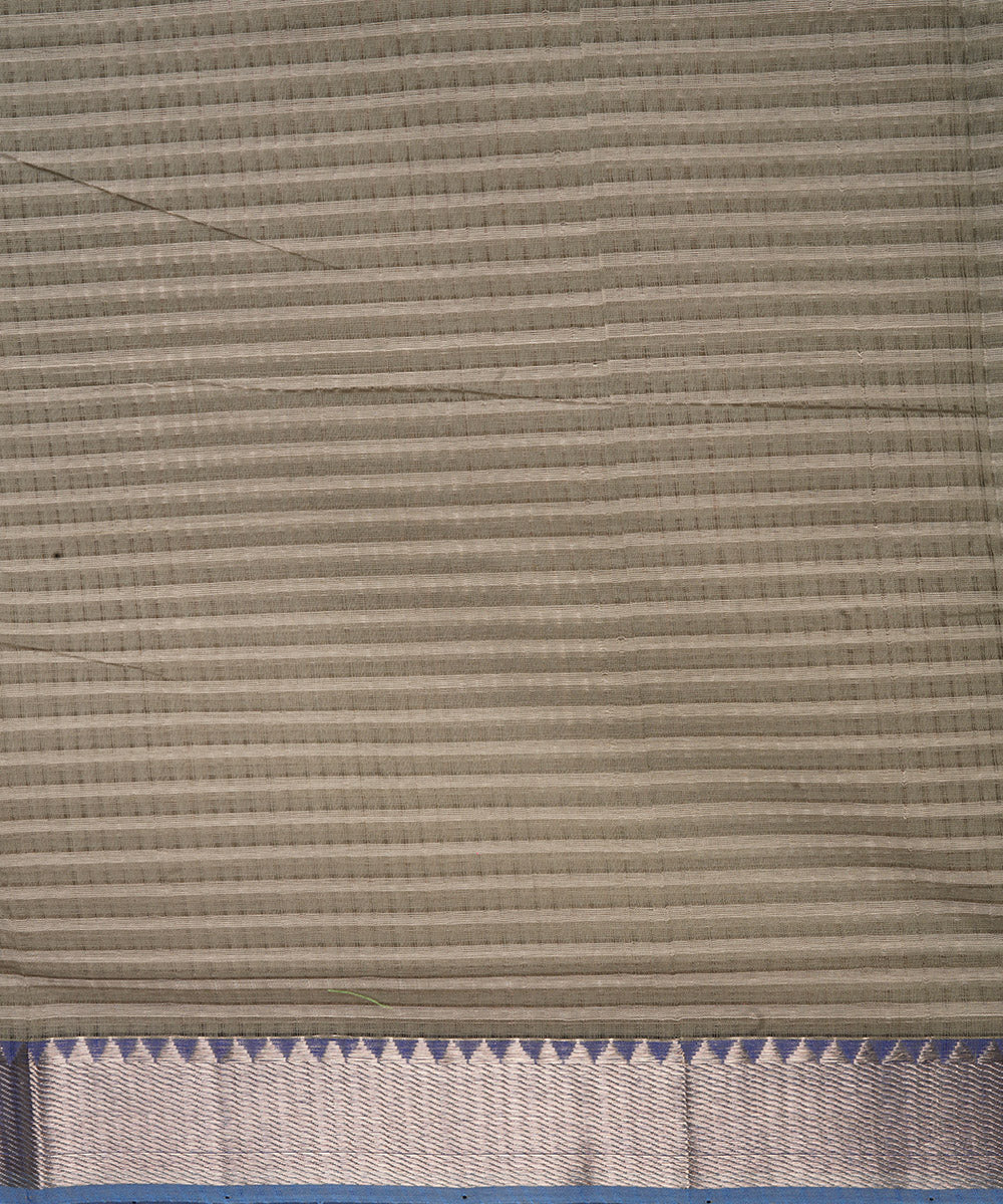 Grey handwoven mangalagiri cotton saree