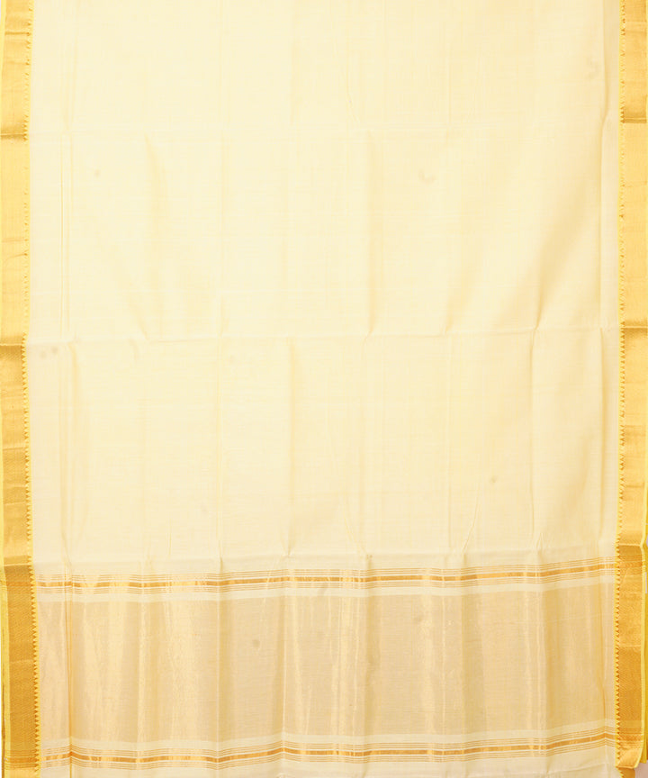 Offwhite handwoven mangalagiri cotton saree