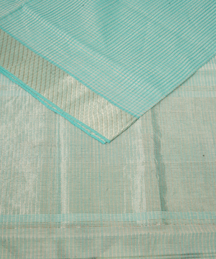 Sky blue handwoven mangalagiri cotton saree