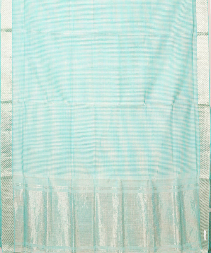 Sky blue handwoven mangalagiri cotton saree