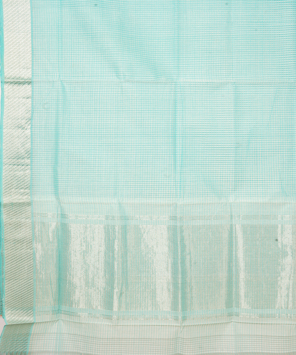 Sky blue handwoven mangalagiri cotton saree