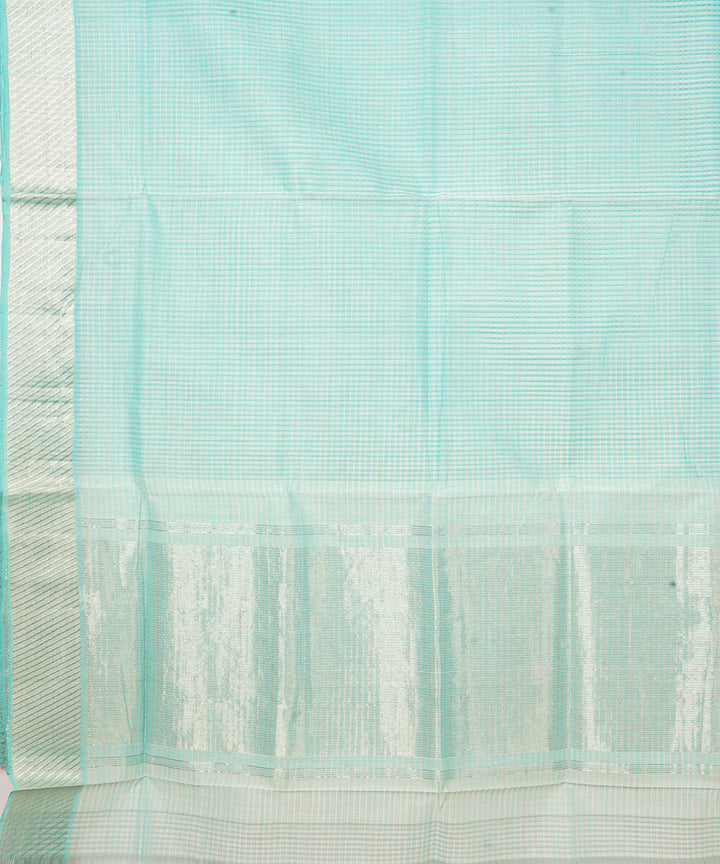 Sky blue handwoven mangalagiri cotton saree
