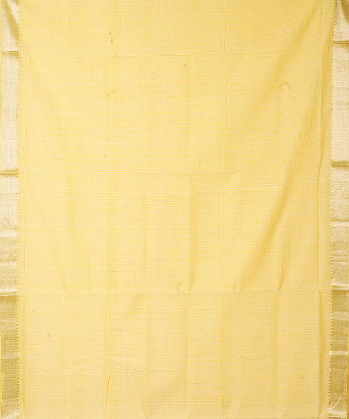 Light yellow handwoven mangalagiri cotton saree