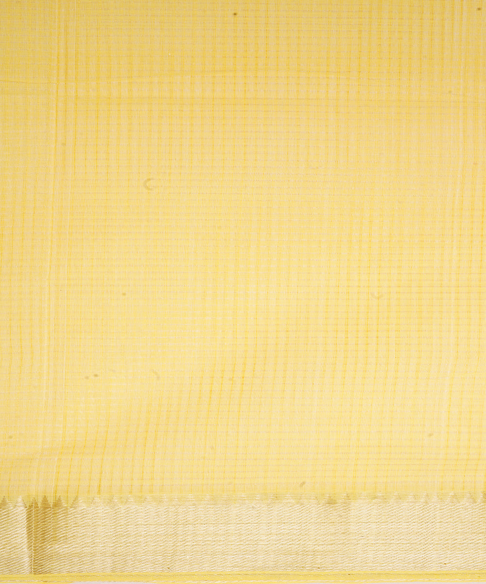 Light yellow handwoven mangalagiri cotton saree