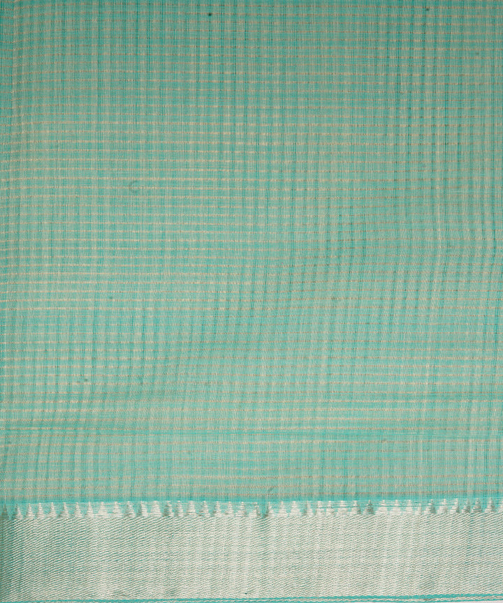 Cyan green handwoven mangalagiri cotton saree