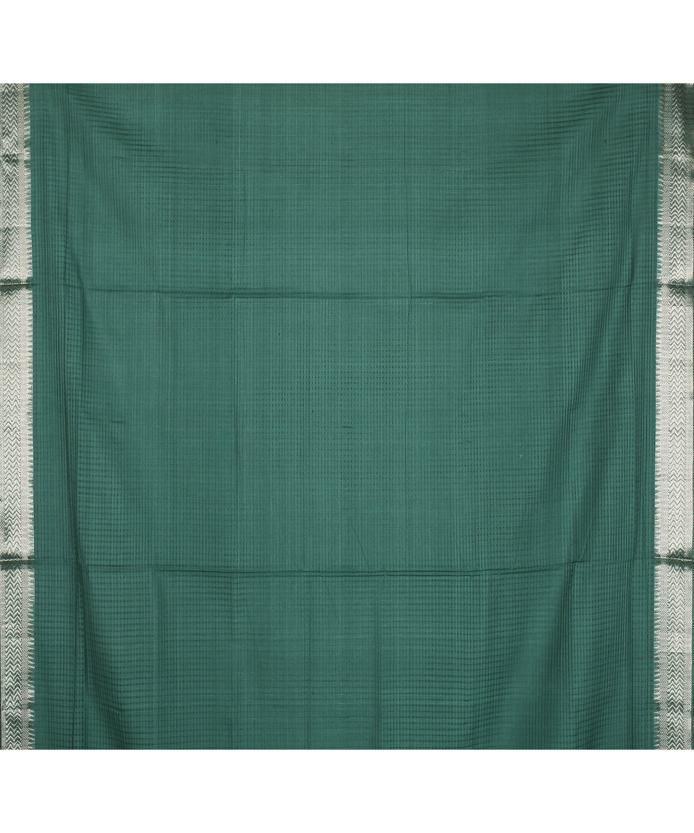 Dark green gold zari border handloom mangalagiri cotton saree